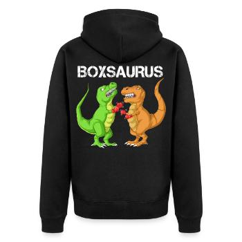 Boxe Saurus Dinosaure Drôle de T-Rex Combattant de gym - Veste à capuche bio Premium Unisexe - noir - Dos - Nico (187cm)