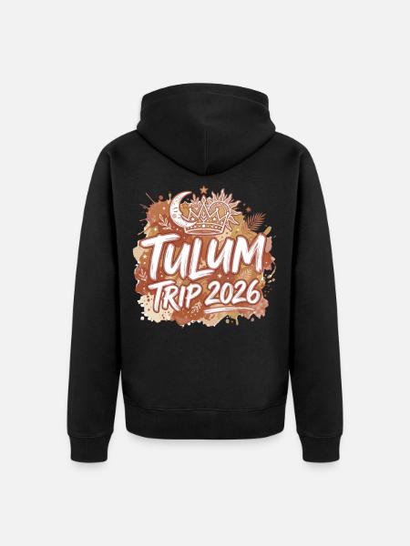 Tulum Trip 2026 Mexiko Urlaub Boho - Unisex Premium Bio Zip Hoodie - Schwarz