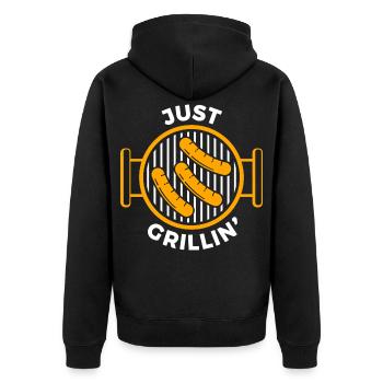 Juste griller des saucisses BBQ - Veste à capuche bio Premium Unisexe - noir - Dos - Nico (187cm)