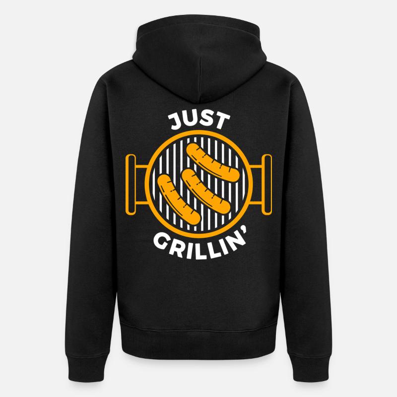 Juste griller des saucisses BBQ - Veste à capuche bio Premium Unisexe - noir
