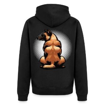Berger Belge Malinois Propriétaire Malinois - Veste à capuche bio Premium Unisexe - noir - Dos - Nico (187cm)