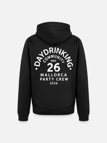 Malle 2026 Daydrinking Community Party Crew - Unisex Premium Organic Zip Hoodie - black