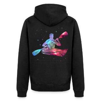 Kanu Paddelboot Weltraum Kinder Jungen Kajak - Unisex Premium Bio Zip Hoodie - Schwarz - Hinten - Nico (187cm)