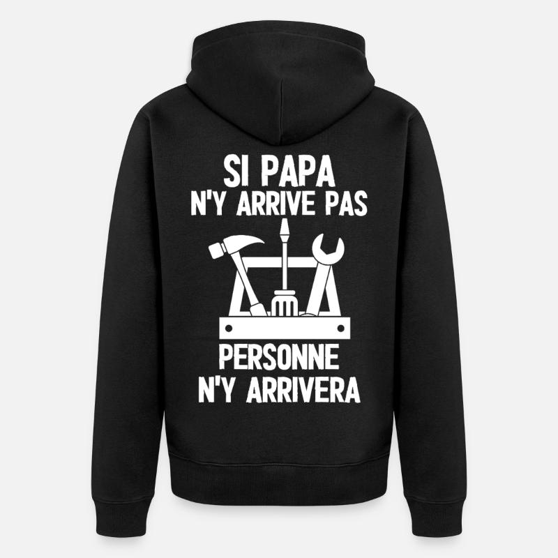 Père bricoleur sans faille - Veste à capuche bio Premium Unisexe - noir
