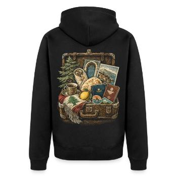 Lebanon Lebanese - Unisex Premium Organic Zip Hoodie - black - Back - Nico (187cm)