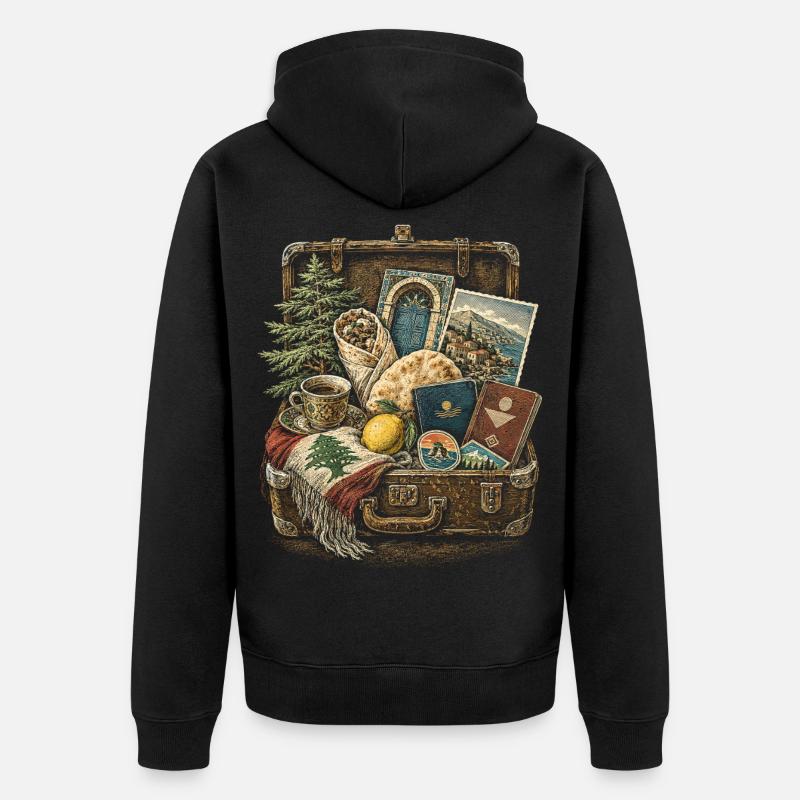 Liban Libanais - Veste à capuche bio Premium Unisexe - noir