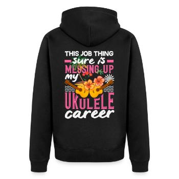 Ce travail gâche ma carrière de ukulélé - Veste à capuche bio Premium Unisexe - noir - Dos - Nico (187cm)