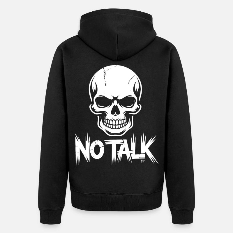 Pas de parole, Crâne - Veste à capuche bio Premium Unisexe - noir