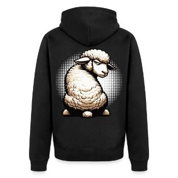 Sheep Sheep Shepherd Sheep Keeper Ram - Unisex Premium Organic Zip Hoodie - black - Back - Nico (187cm)