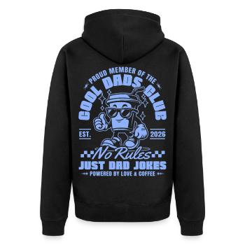 Club des Papas Cool - Fête des Pères Cadeaux 2026 - Veste à capuche bio Premium Unisexe - noir - Dos - Nico (187cm)
