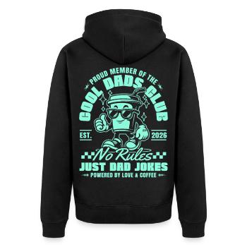 Club des Papas Cool - Fête des Pères Cadeaux 2026 - Veste à capuche bio Premium Unisexe - noir - Dos - Nico (187cm)