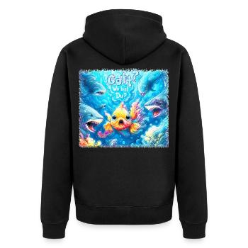 Tiefsee Suche nach christlichen Antworten - Unisex Premium Bio Zip Hoodie - Schwarz - Hinten - Nico (187cm)