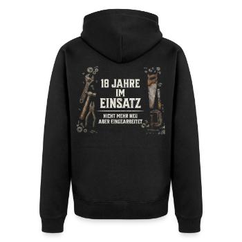 18. Geburtstag Handwerker Geschenk Werkzeug Spruch - Unisex Premium Bio Zip Hoodie - Schwarz - Hinten - Nico (187cm)