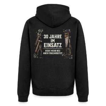 30. Geburtstag Handwerker Geschenk Werkzeug Spruch - Unisex Premium Bio Zip Hoodie - Schwarz - Hinten - Nico (187cm)