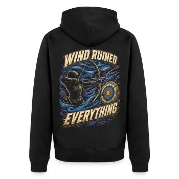 Archer Archer Wind a tout gâché - Veste à capuche bio Premium Unisexe - noir - Dos - Nico (187cm)