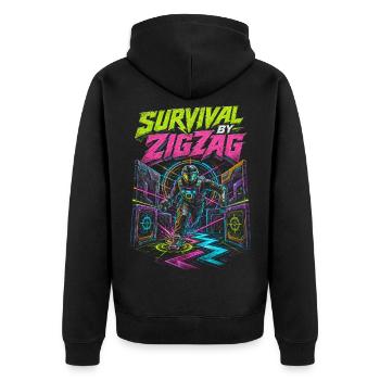 Survivance au laser tag en zigzag - Veste à capuche bio Premium Unisexe - noir - Dos - Nico (187cm)