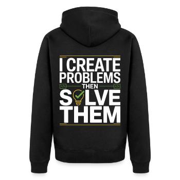Game Developer I Create Problems Then Game Coder - Unisex Premium Bio Zip Hoodie - Schwarz - Hinten - Nico (187cm)