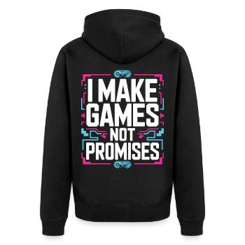 Game Developer I Make Games Video Game Developer - Unisex Premium Organic Zip Hoodie - black - Back - Nico (187cm)