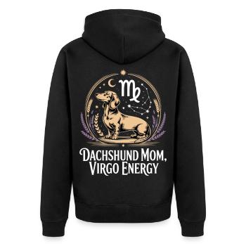 Maman teckel vierge - Veste à capuche bio Premium Unisexe - noir - Dos - Nico (187cm)