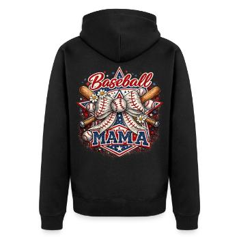 Baseball Mama Léopard | Cadeau Sport et Maman - Veste à capuche bio Premium Unisexe - noir - Dos - Nico (187cm)