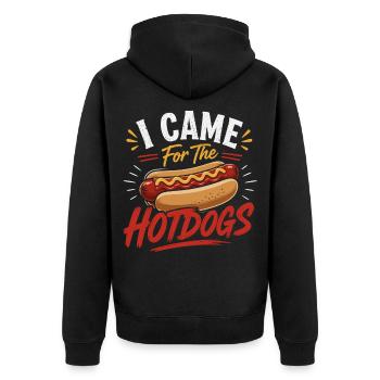 Glizzy Gobbler Sausage Buns Snack Humor - Unisex Premium Organic Zip Hoodie - black - Back - Nico (187cm)