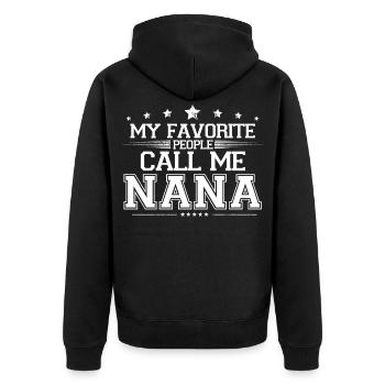 Meine Lieblingsleute nennen mich Nana Familie Oma Gif - Unisex Premium Bio Zip Hoodie - Schwarz - Hinten - Nico (187cm)
