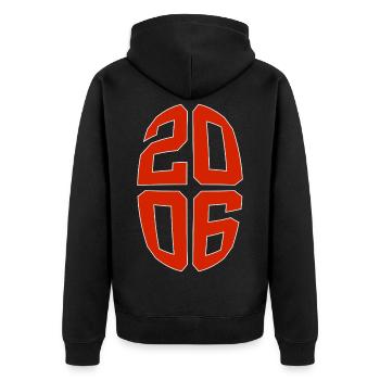 20 JAHRE ALT 2006 20. GEBURTSTAG - Unisex Premium Bio Zip Hoodie - Schwarz - Hinten - Nico (187cm)