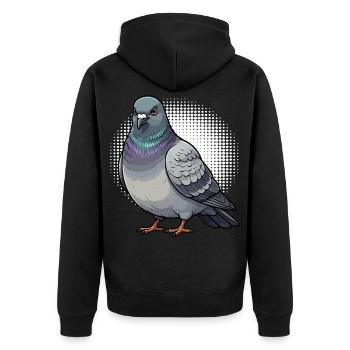 Pigeon pigeons pigeon fancier pigeon fancier - Unisex Premium Organic Zip Hoodie - black - Back - Nico (187cm)