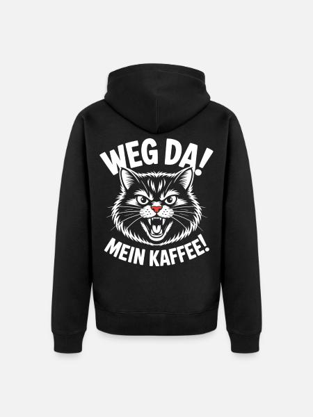 Weg da Mein Kaffee Katze - Unisex Premium Bio Zip Hoodie - Schwarz