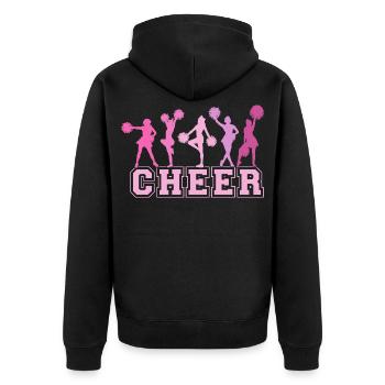 Cheer Squad Cheerleader Sport Girls - Unisex Premium Organic Zip Hoodie - black - Back - Nico (187cm)