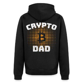 Papa Bitcoin Crypto comme un Papa Ordinaire - Veste à capuche bio Premium Unisexe - noir - Dos - Nico (187cm)