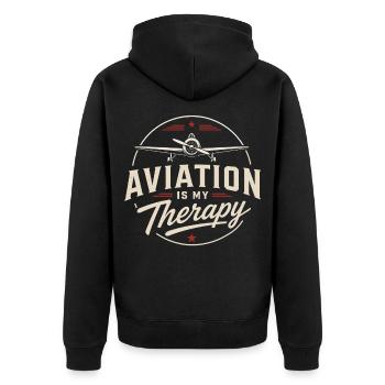 Aircraft Mechanic Aviation Technology Engineer - Unisex Premium Organic Zip Hoodie - black - Back - Nico (187cm)