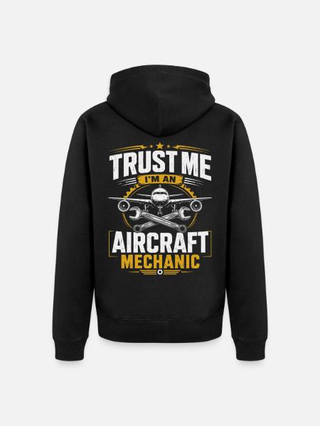 Flugzeugwartung Techniker Luftfahrt Mechanik - Unisex Premium Bio Zip Hoodie - Schwarz