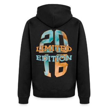 ÉDITION LIMITÉE 2016 10 ANS 10E ANNIVERSAIRE - Veste à capuche bio Premium Unisexe - noir - Dos - Nico (187cm)