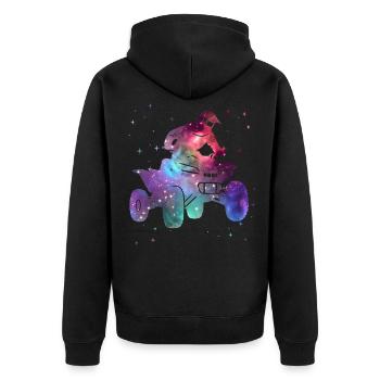 Quad ATV Space Quad Driver Kids Boys Offroad - Unisex Premium Organic Zip Hoodie - black - Back - Nico (187cm)