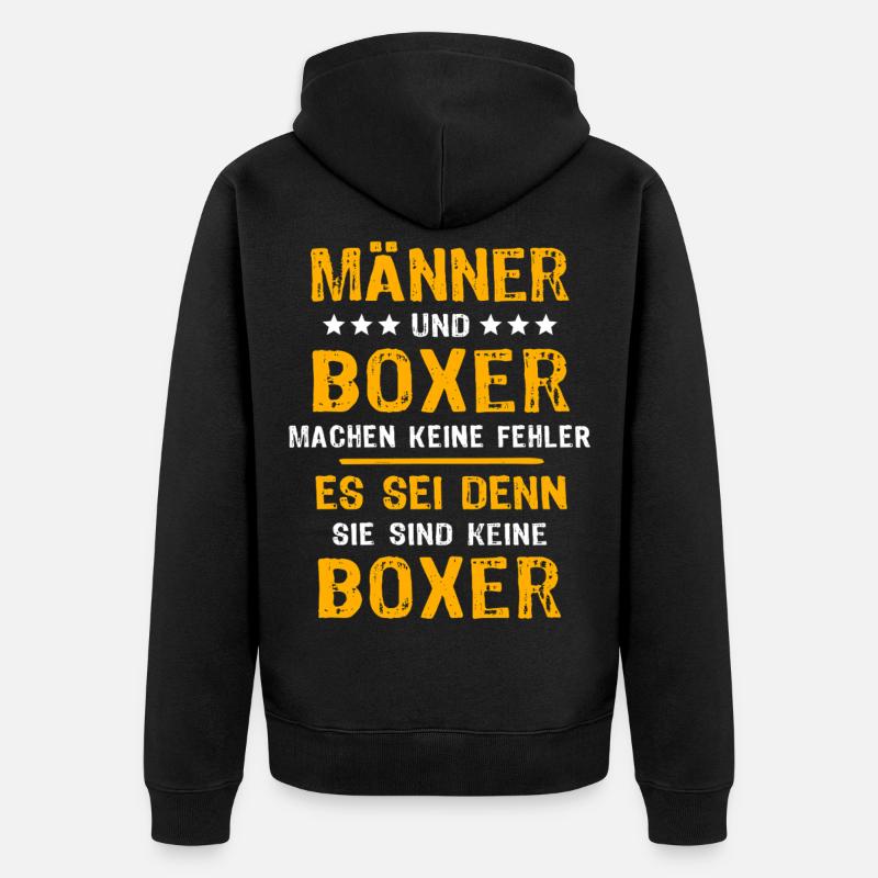 Boxer Boxen - Unisex Premium Bio Zip Hoodie - Schwarz