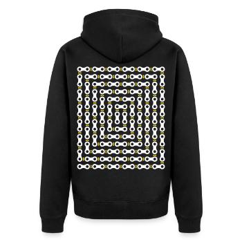 Motif de chaîne de vélo - Veste à capuche bio Premium Unisexe - noir - Dos - Nico (187cm)