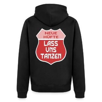 Neue Hüfte - Tanzen - Unisex Premium Bio Zip Hoodie - Schwarz - Hinten - Nico (187cm)