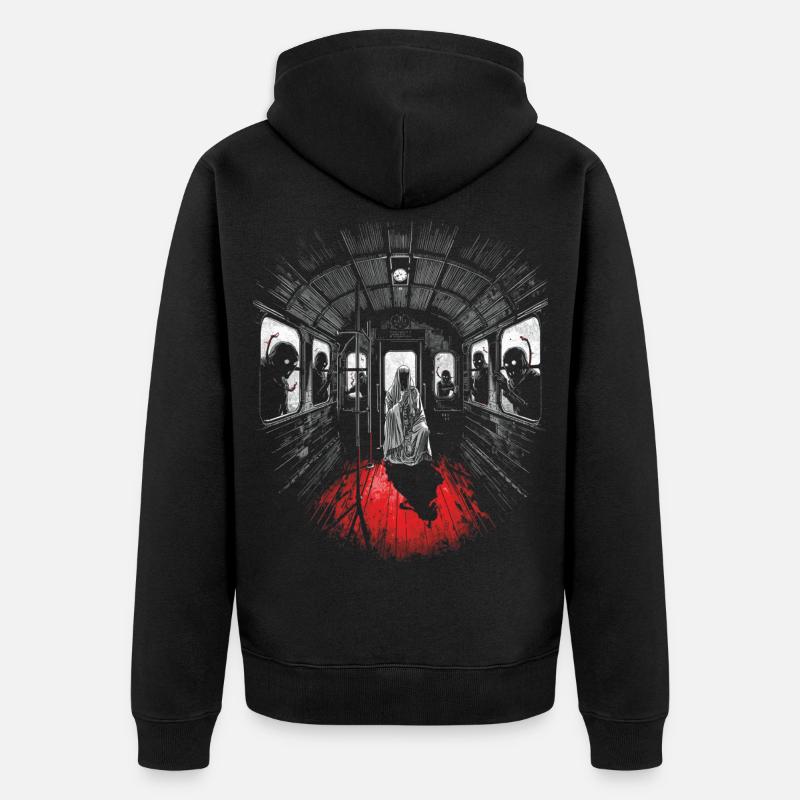 Passagers de minuit – train fantôme - Veste à capuche bio Premium Unisexe - noir