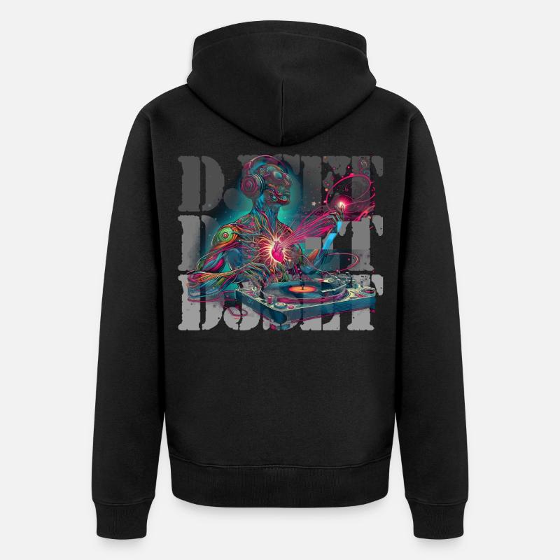 DJ Set - Unisex Premium Bio Zip Hoodie - Schwarz