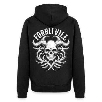 Gorblin Villa Skull - Unisex Premium Organic Zip Hoodie - black - Back - Nico (187cm)