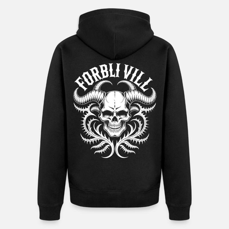 Gorblin Villa Schädel - Unisex Premium Bio Zip Hoodie - Schwarz