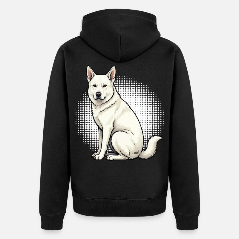 Weißer Schäferhund Schäferhund Schäferhunde - Unisex Premium Bio Zip Hoodie - Schwarz