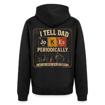 Ich erzähle Daddad-Witze ab und zu | Humorwissenschaft - Unisex Premium Bio Zip Hoodie - Schwarz - Hinten - Nico (187cm)