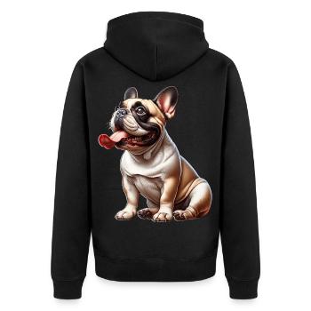 Bouledogue français - Veste à capuche bio Premium Unisexe - noir - Dos - Nico (187cm)