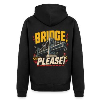 Bridge Engineer Civil Engineering - Unisex Premium Organic Zip Hoodie - black - Back - Nico (187cm)