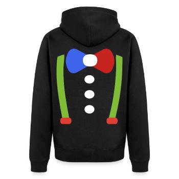 Jartelles, nœud papillon, Clown de Nerd Costume de Carnaval - Veste à capuche bio Premium Unisexe - noir - Dos - Nico (187cm)