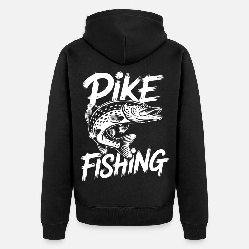 Springender Hecht - Unisex Premium Bio Zip Hoodie - Schwarz
