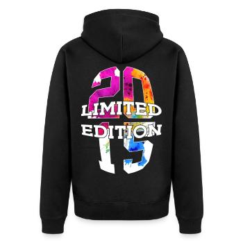 ÉDITION LIMITÉE 2015 11 ANS 11E ANNIVERSAIRE - Veste à capuche bio Premium Unisexe - noir - Dos - Nico (187cm)