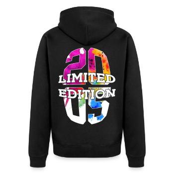 ÉDITION LIMITÉE 2005 21 ANS 21E ANNIVERSAIRE - Veste à capuche bio Premium Unisexe - noir - Dos - Nico (187cm)